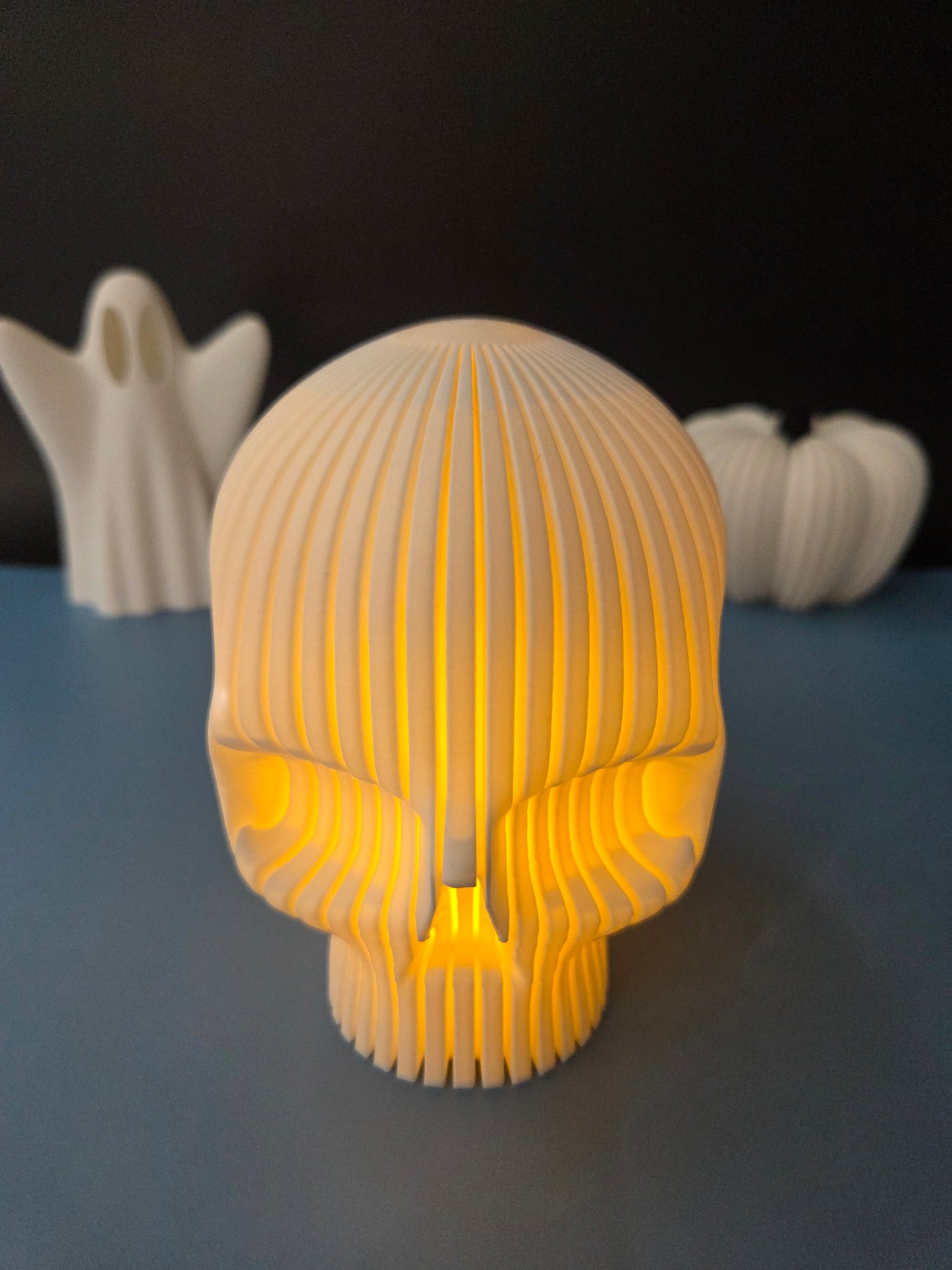 Halloween Skull LED Tea Light Candle Holder