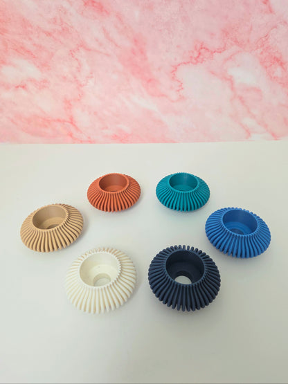 Set of 3 Modern Ribbed Tea Light Candle Holder
