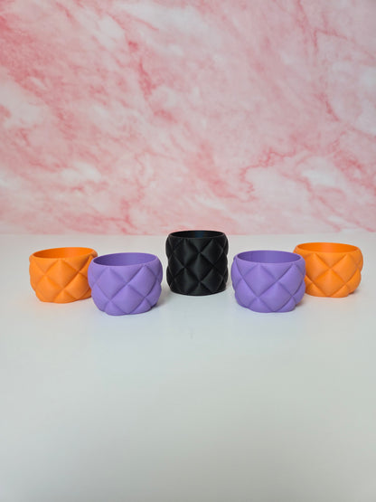 Set of 3 Quilted Pillow Style LED Tea Light Holders