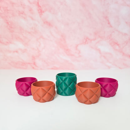 Set of 3 Quilted Pillow Style LED Tea Light Holders