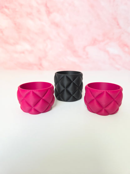 Set of 3 Quilted Pillow Style LED Tea Light Holders