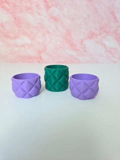 Set of 3 Quilted Pillow Style LED Tea Light Holders