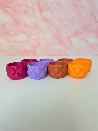 Set of 3 Quilted Pillow Style LED Tea Light Holders