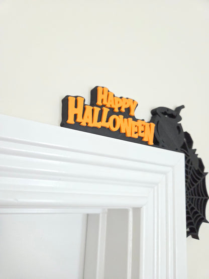 Halloween Door Corner Sign: Spider Web Cauldron