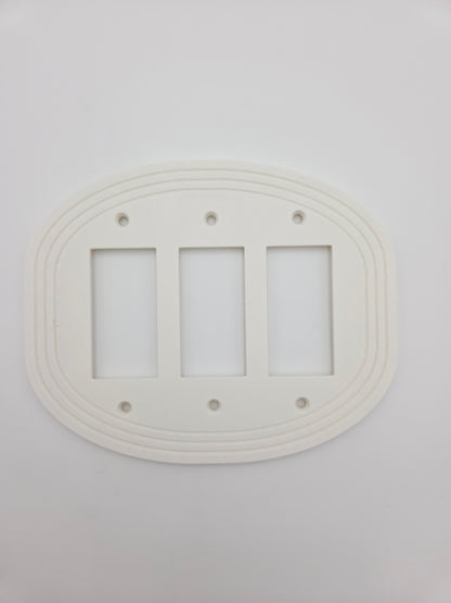 OUTLET: Tripple rocker oval with stripes WHITE