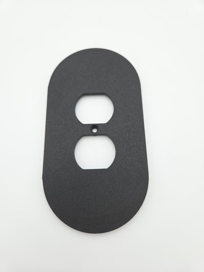 OUTLET: Duplex outlet oval light switch BLACK