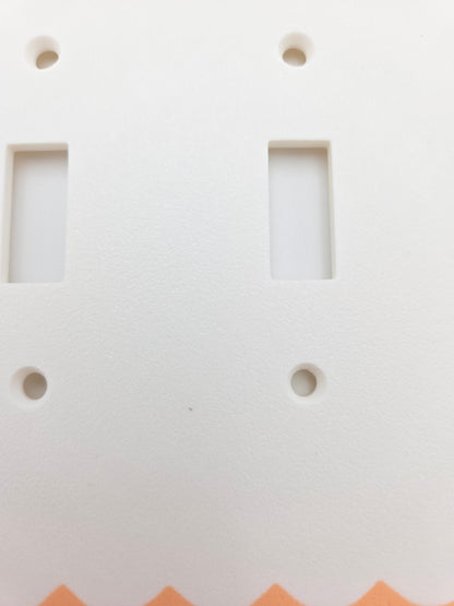 OUTLET: Double toggle two toned scalloped light switch cover (ORANGE)