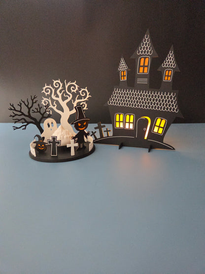 Haunted House LED Tea Light Holder