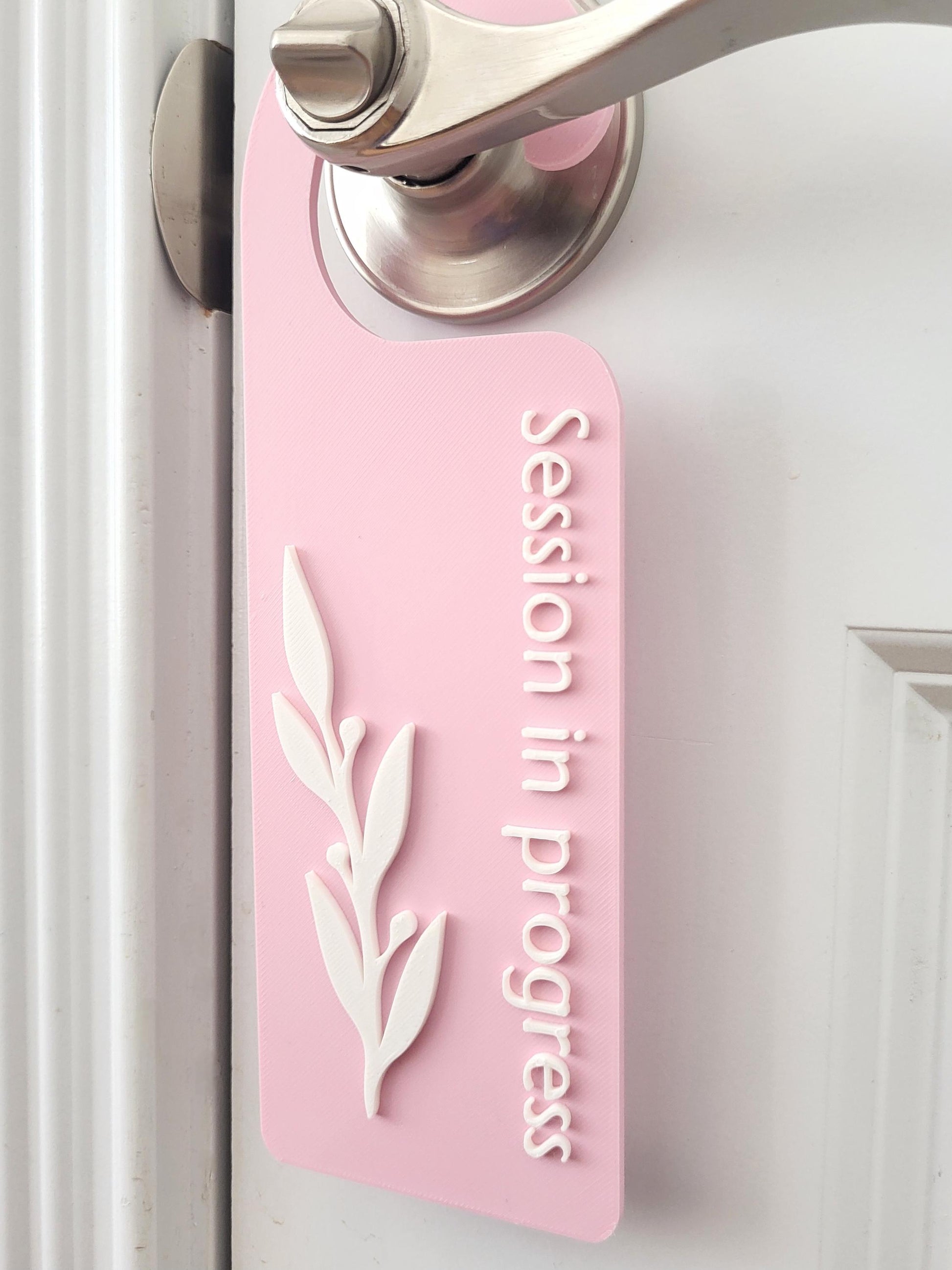 therapist door sign, salon sign, salon accessories, privacy sign, office door hanger, lash tech artist, in session sign, in session door sign, door sign, door hanger, door handle sign, do not disturb, beauty room decor, session in progress door knob sign
