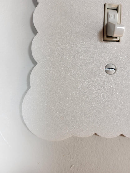 Cloudy Light Switch Cover with Blue Rocket, Scalloped Wall Plate, Unique Switch, For Kids Room, Home Decor, Baby Shower Gift,
