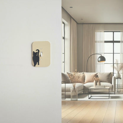 Light Switch Cover With A Walking Cat , Wall Plate Cover, Mid Century Modern, Unique Switch Plate Design, Home Decor, Kitten Light Switch, Outlet Cover