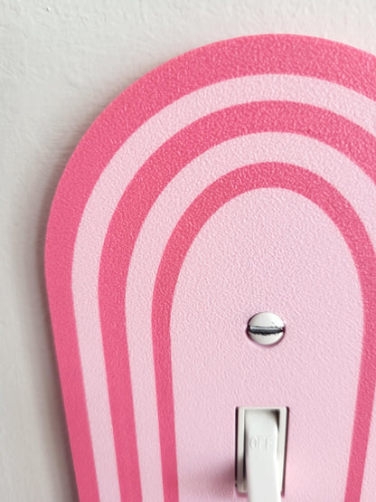 Oval Light Switch Cover With Stripes, Wall Plate Cover, Mid Century Modern, Unique Switch Plate Design, Decorative Wall Plate, Home Decor