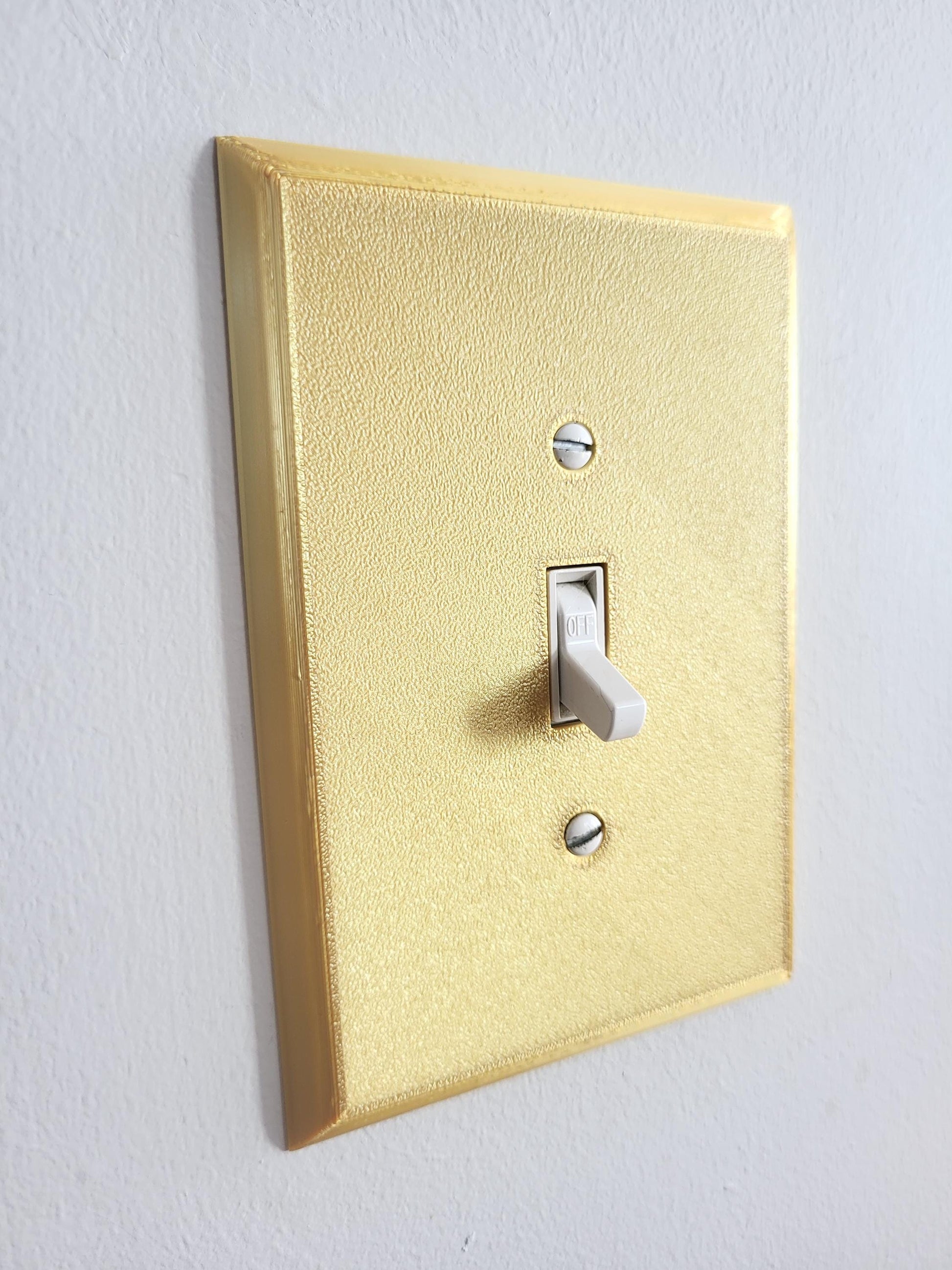 Golden Light Switch Cover, Wall Plate Cover, Mid Century Modern, Unique Switch Plate Design, For Living Room, Decorative, Home Decor