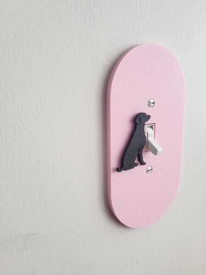 Oval Light Switch Cover With Dog Accent, Wall Plate Cover, Mid Century Modern, Unique Switch Plate Design, Home Decor, Dog Light Switch