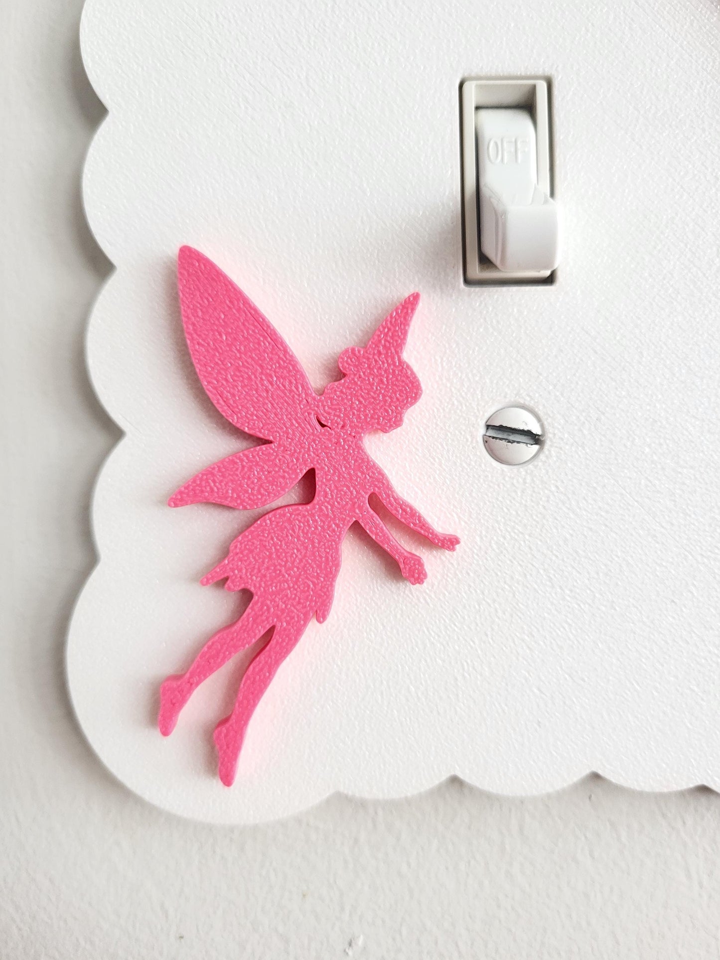 Wavy Light Switch Cover with Flying Fairies, Cloudy Light Switch, Scalloped Fairy Wall Plate, Unique Switch, For Kids Room, Baby Shower Gift