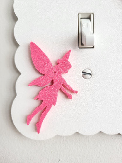 Wavy Light Switch Cover with Flying Fairies, Cloudy Light Switch, Scalloped Fairy Wall Plate, Unique Switch, For Kids Room, Baby Shower Gift