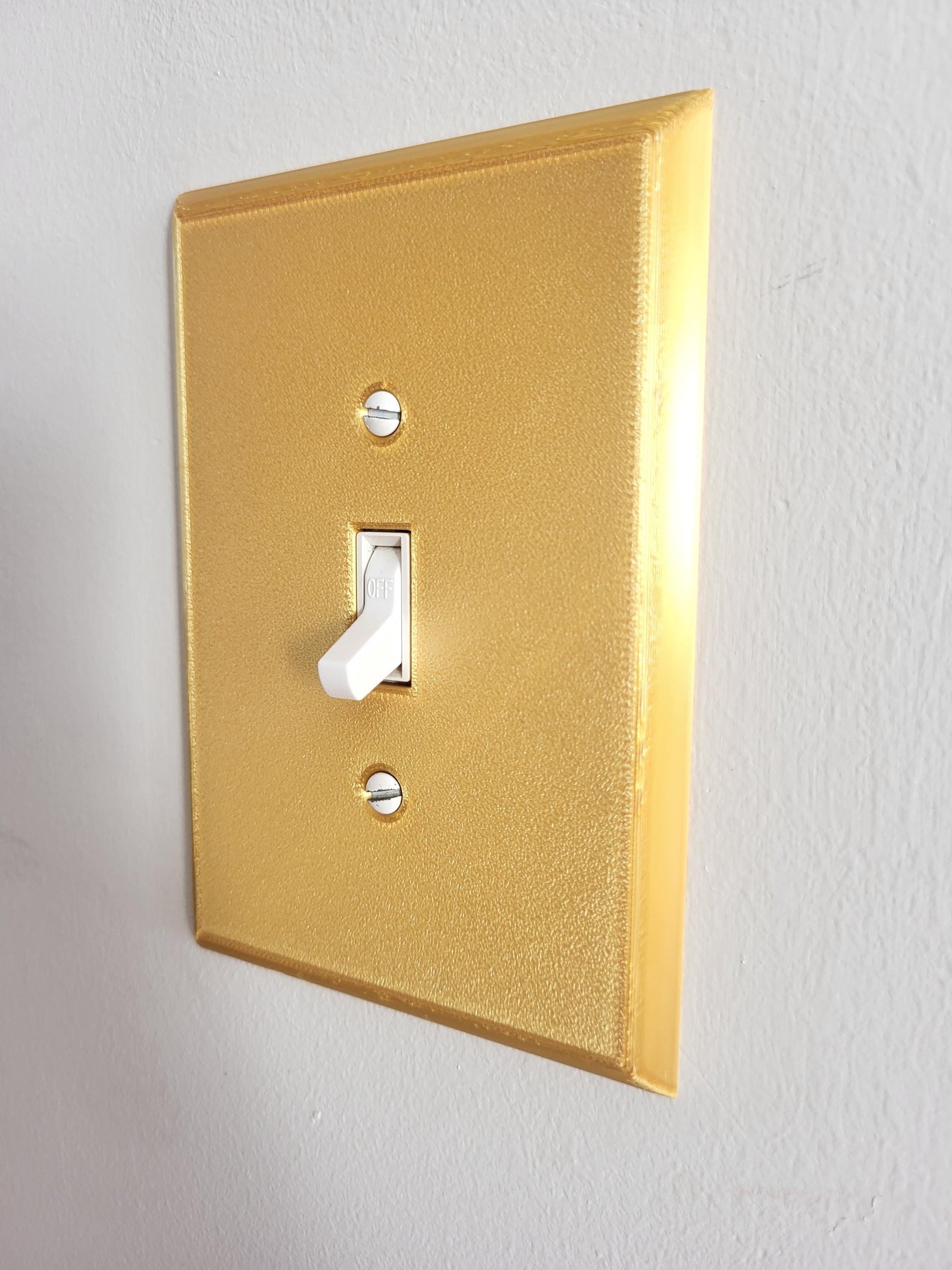 Golden Light Switch Cover, Wall Plate Cover, Mid Century Modern, Unique Switch Plate Design, For Living Room, Decorative, Home Decor