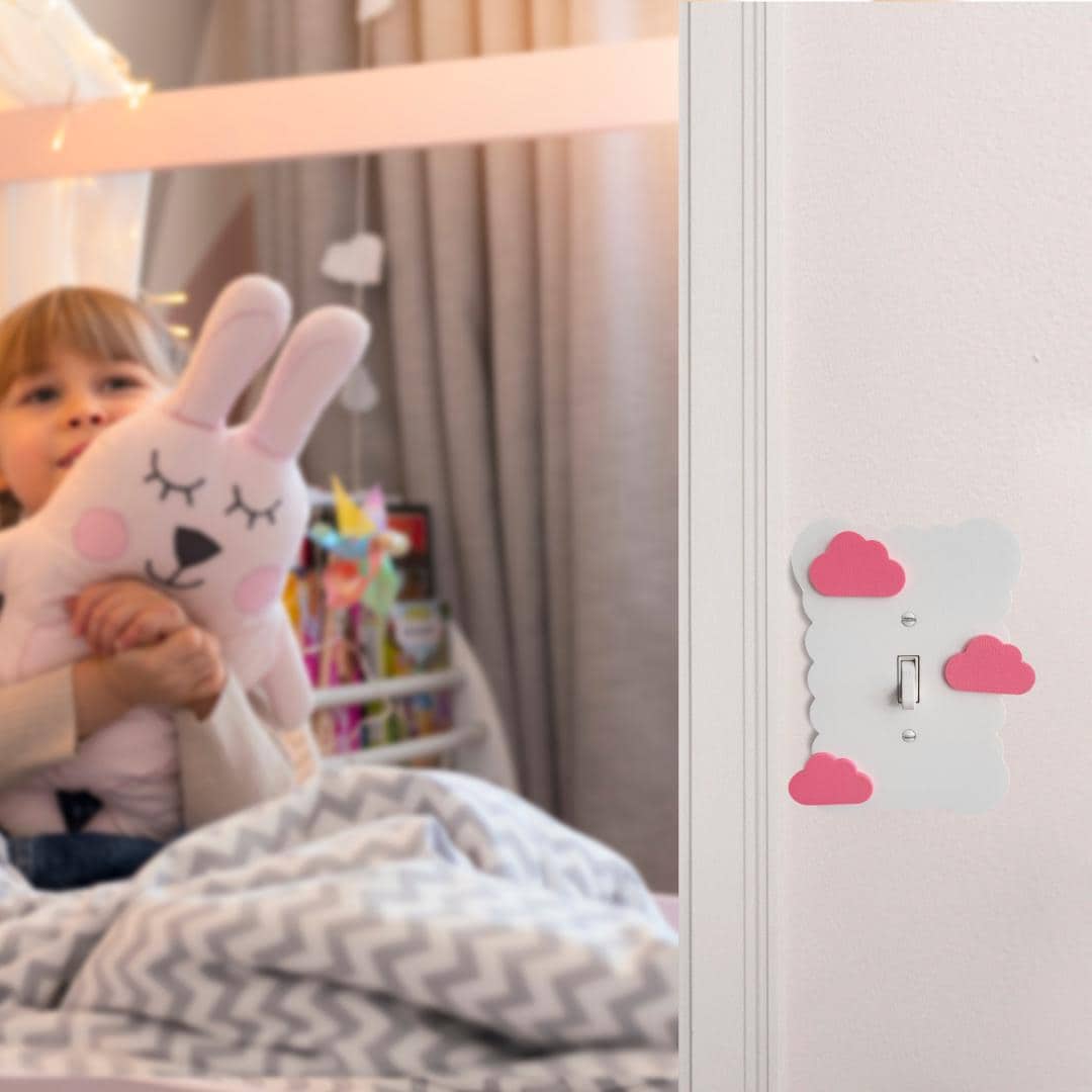 Cloudy Light Switch Cover With Clouds, Scalloped Wall Plate, Unique Switch, For Kids Room, Wavy Switch Cover, Cloud Rocker Switch, Baby Shower Gift