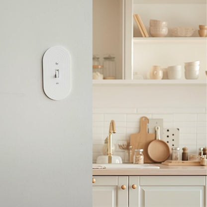 Oval Light Switch Cover With Delicate Stripes, Wall Plate Cover, Mid Century Modern, Unique Switch Plate Design, Decorative Wall Plate,