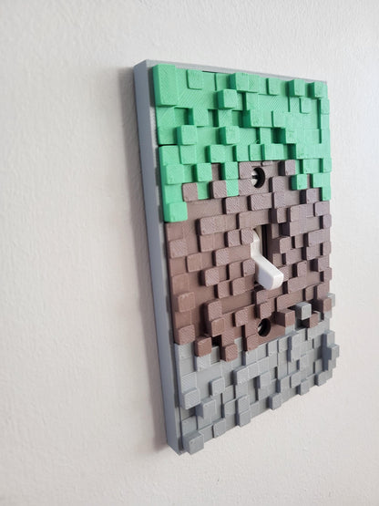 Gaming-Inspired Light Switch Cover - Pixel Block Design for Kids & Gamers, Fun and Custom Wall Plate Cover, Room Home Decor, Rocker, Outlet