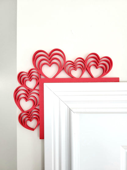 Hearts Door Topper - Valentine’s Day Door Corner,  Valentine's Decor, Seasonal Decor, Valentines Day Themed Decor, Home Decor, Door Trim