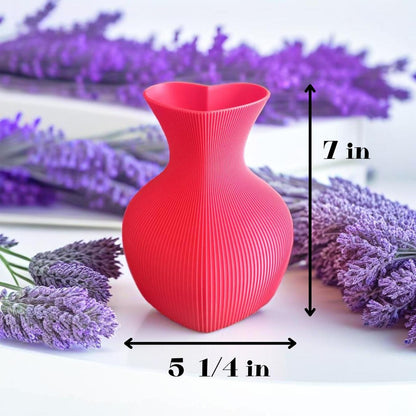 Perfect Valentine's Day Gift, Love Themed Home Decor, For fresh & Artificial flowers, Unique Flower Vase, Heart Shaped Vase