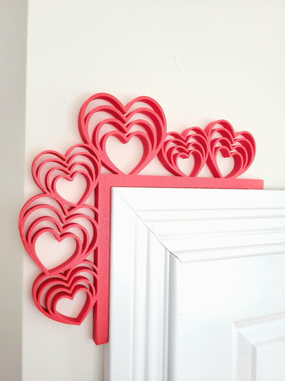 Hearts Door Topper - Valentine’s Day Door Corner,  Valentine's Decor, Seasonal Decor, Valentines Day Themed Decor, Home Decor, Door Trim