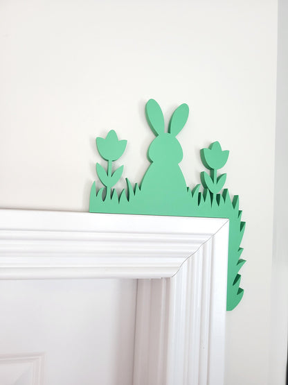 Easter Door Corner Decoration With Bunny Rabbit, Spring Decor, Home Decor, Door Trim, Easter Home Accent, Cute Egg Bunny Decor