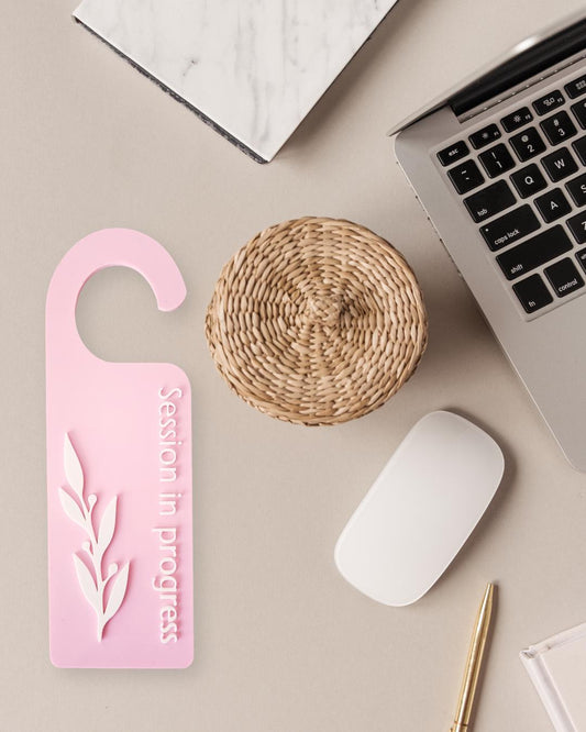therapist door sign, salon sign, salon accessories, privacy sign, office door hanger, lash tech artist, in session sign, in session door sign, door sign, door hanger, door handle sign, do not disturb, beauty room decor, session in progress door knob sign