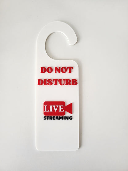 Do Not Disturb Door Hanger – Live Streaming in Progress, Door Handle Sign, Office Door Signs,  Office & Home Workspace Sign, Home Office