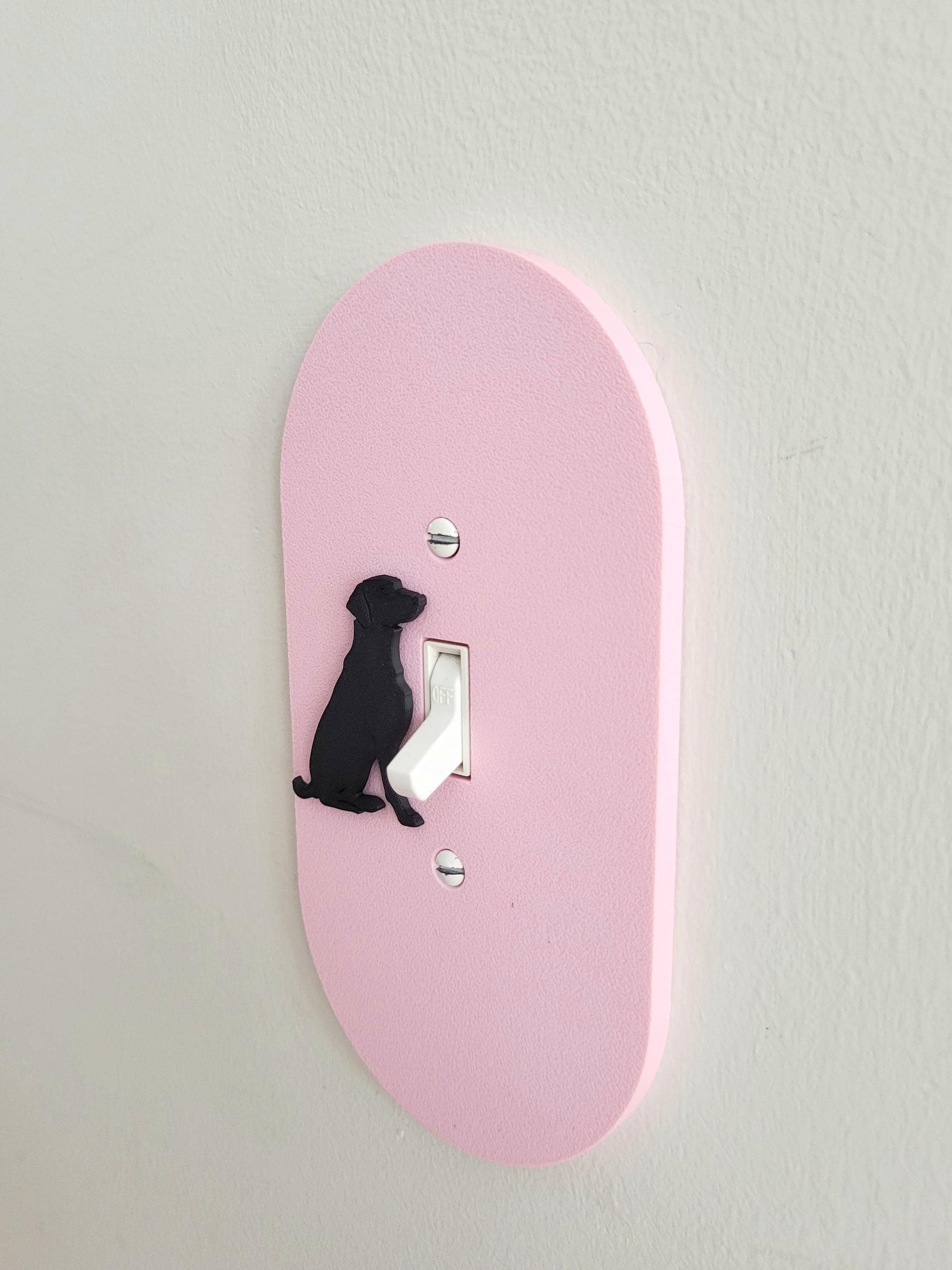 Oval Light Switch Cover With Dog Accent, Wall Plate Cover, Mid Century Modern, Unique Switch Plate Design, Home Decor, Dog Light Switch