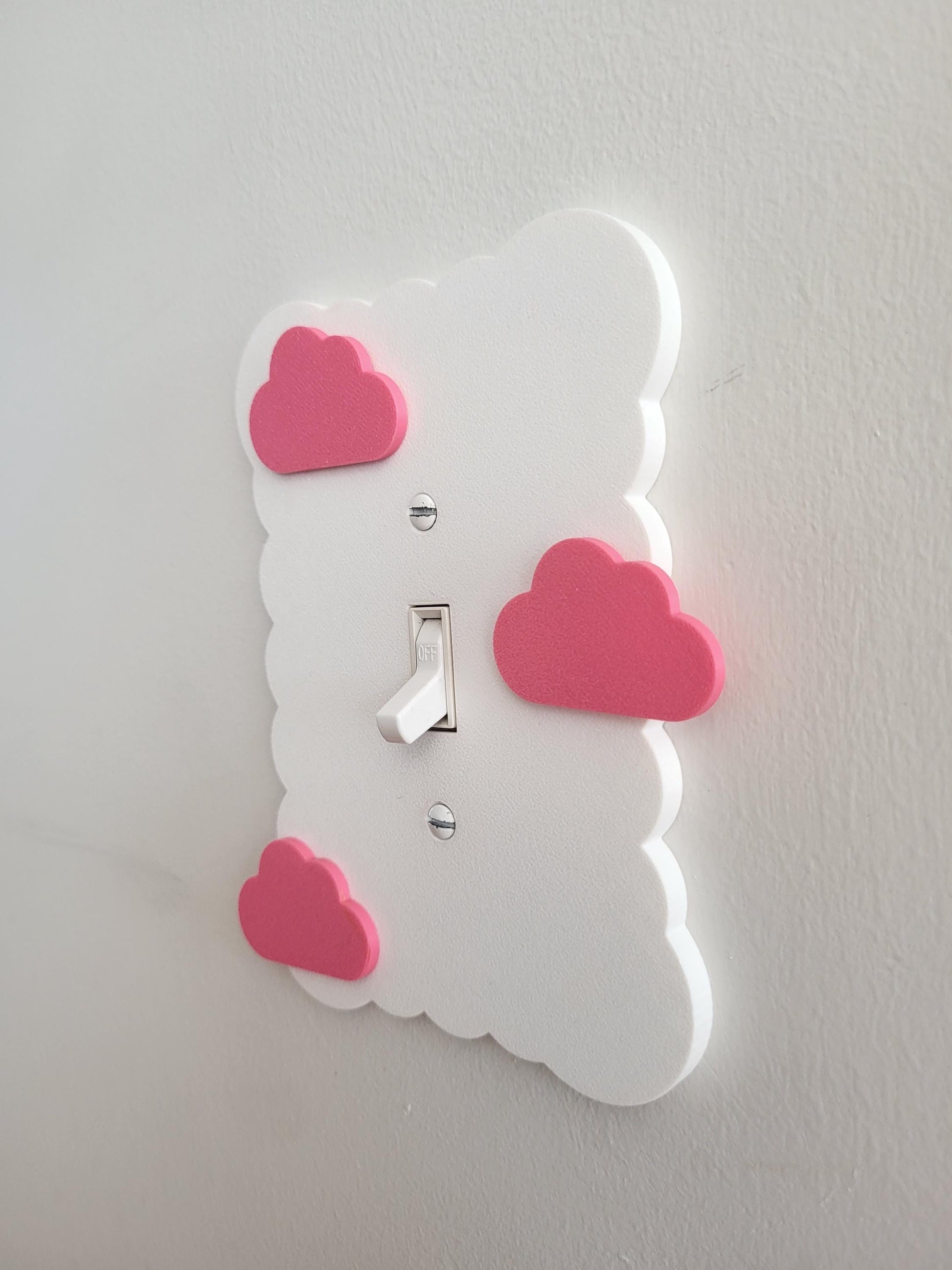 Cloudy Light Switch Cover With Clouds, Scalloped Wall Plate, Unique Switch, For Kids Room, Wavy Switch Cover, Cloud Rocker Switch, Baby Shower Gift