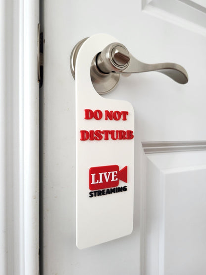 Do Not Disturb Door Hanger – Live Streaming in Progress, Door Handle Sign, Office Door Signs,  Office & Home Workspace Sign, Home Office