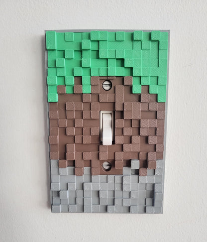 Gaming-Inspired Light Switch Cover - Pixel Block Design for Kids & Gamers, Fun and Custom Wall Plate Cover, Room Home Decor, Rocker, Outlet