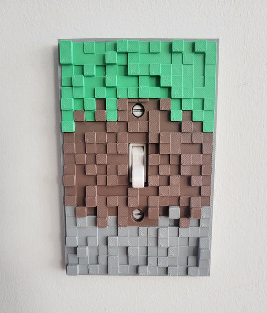 Gaming-Inspired Light Switch Cover - Pixel Block Design for Kids & Gamers, Fun and Custom Wall Plate Cover, Room Home Decor, Rocker, Outlet
