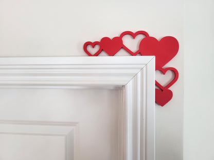 Hearts Door Topper - Valentine’s Day Door Corner, Valentine's Decor, Seasonal Decor, Valentines Day Themed Decor, Home Decor, Door Trim