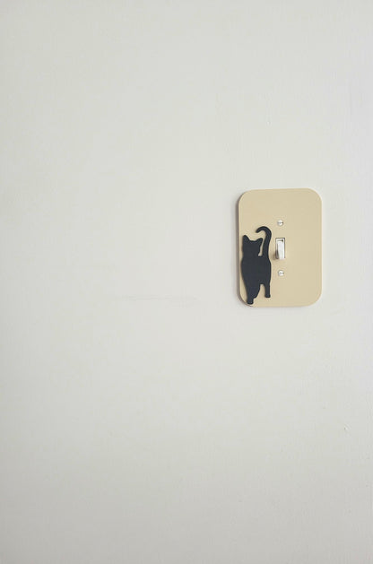 Light Switch Cover With A Walking Cat , Wall Plate Cover, Mid Century Modern, Unique Switch Plate Design, Home Decor, Kitten Light Switch, Outlet Cover