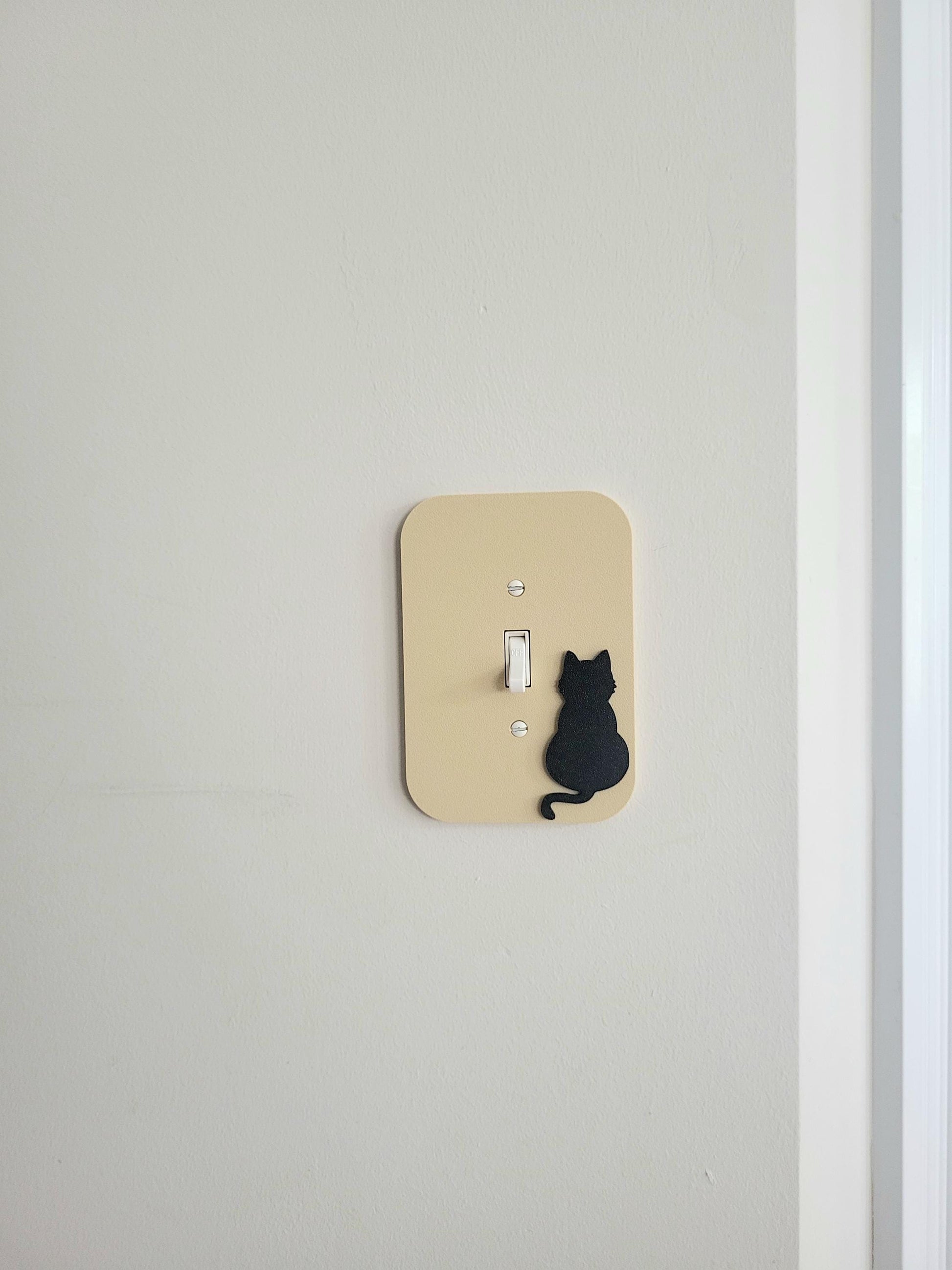 tripple toggle, tripple rocker, outlet cover, minimalist, light switch covercat decor, animal decor, cat decor