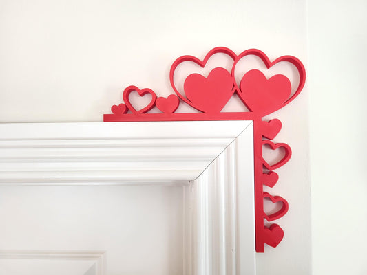 Hearts Door Topper - Valentine’s Day Door Corner,  Valentine's Decor, Seasonal Decor, Valentines Day Themed Decor, Home Decor, Door Trim