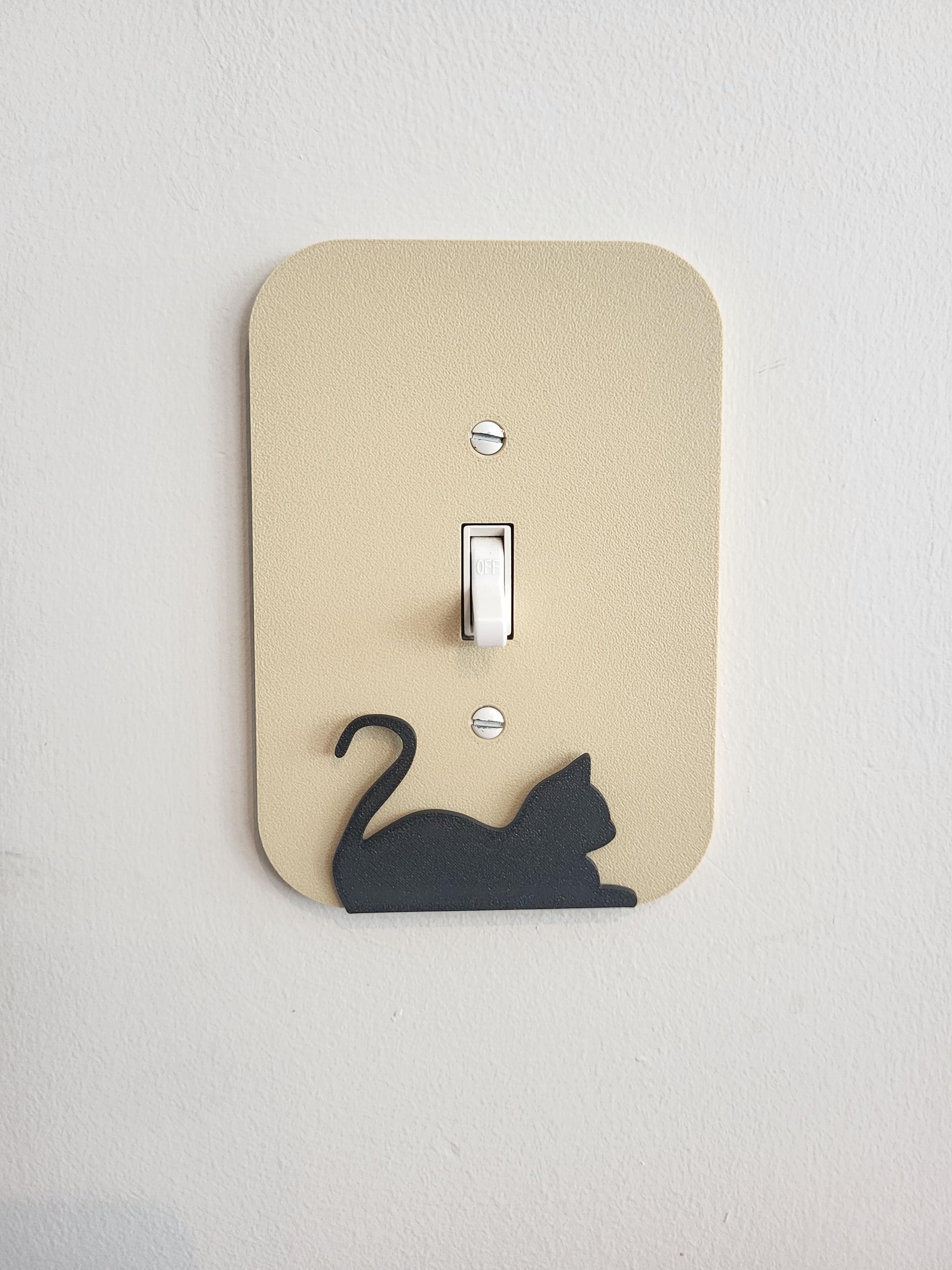 Light Switch Cover With A Resting Cat Wall Plate Cover, Mid Century Modern, Unique Switch Plate Design, Home Decor, Kitten Light Switch