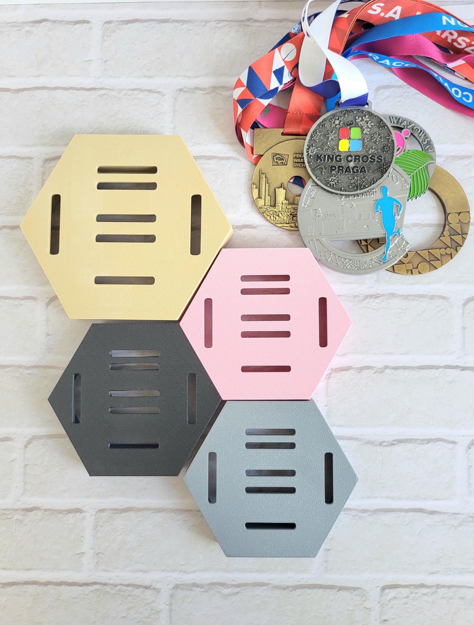 Modular Sports Medal Display, Custom Personalized Honeycomb Medal Hanger, For Runners, Gymnastists, Race Winners, Athlete Gift, Wall Art