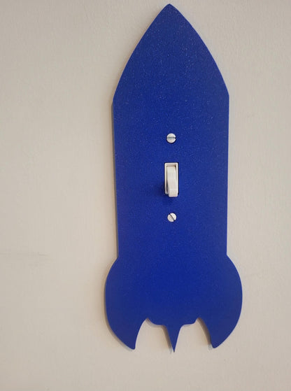 Rocket Shaped Light Switch Cover Plate, Fun and Unique Decor for Nursery or Kids, Boy's Room, Wall Plate, Space Collection