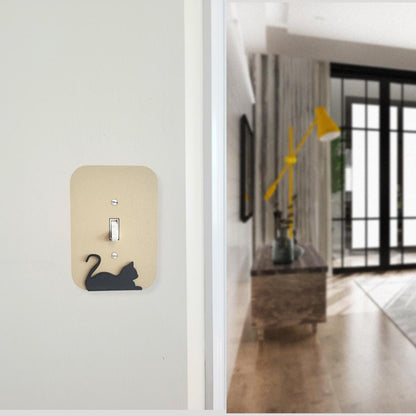Light Switch Cover With A Resting Cat Wall Plate Cover, Mid Century Modern, Unique Switch Plate Design, Home Decor, Kitten Light Switch
