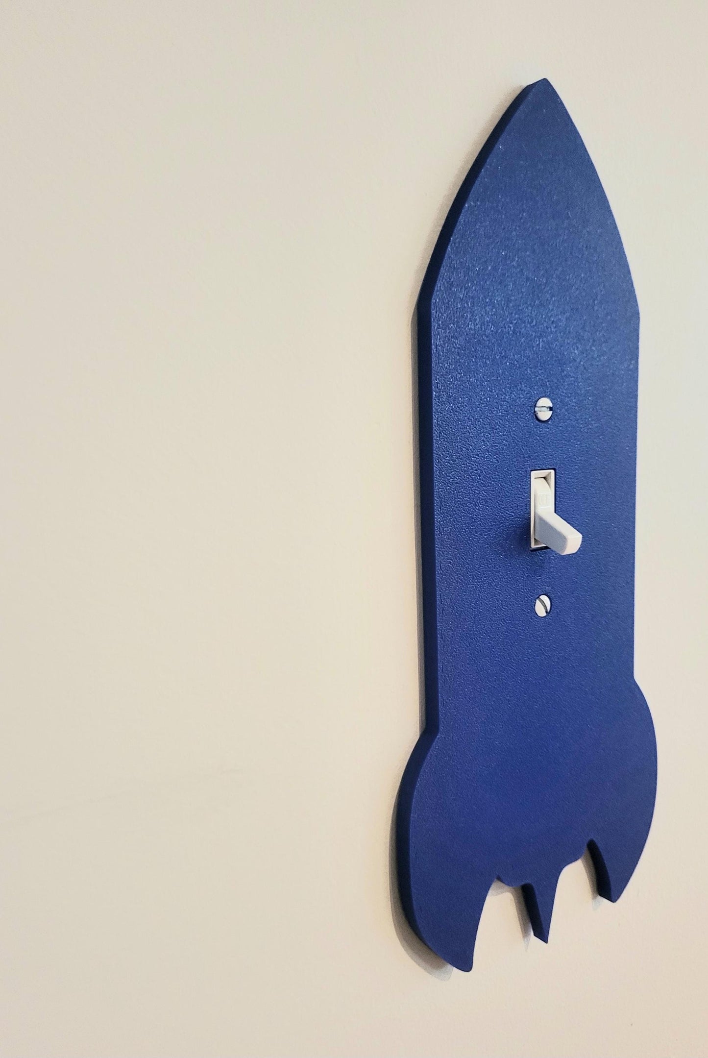 Rocket Shaped Light Switch Cover Plate, Fun and Unique Decor for Nursery or Kids, Boy's Room, Wall Plate, Space Collection