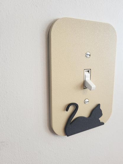 Light Switch Cover With A Resting Cat Wall Plate Cover, Mid Century Modern, Unique Switch Plate Design, Home Decor, Kitten Light Switch