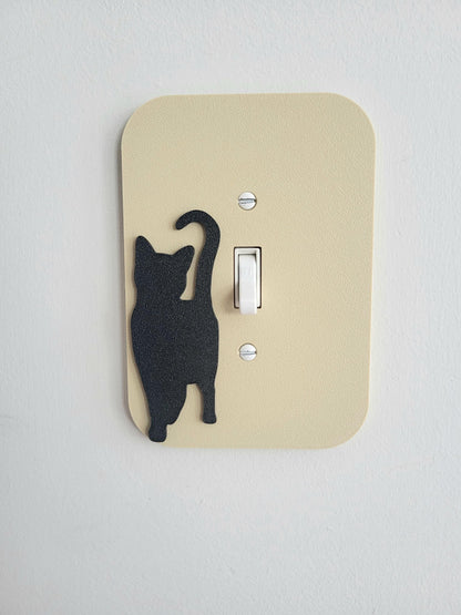Light Switch Cover With A Walking Cat , Wall Plate Cover, Mid Century Modern, Unique Switch Plate Design, Home Decor, Kitten Light Switch, Outlet Cover