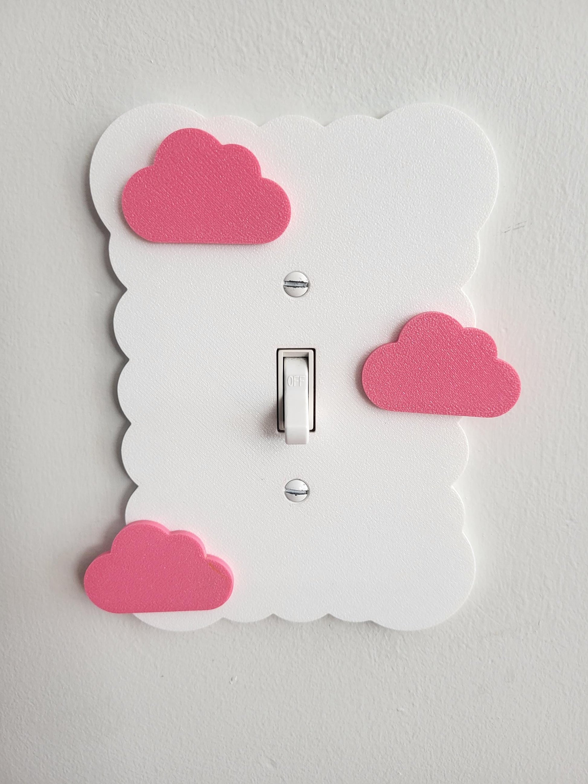 Cloudy Light Switch Cover With Clouds, Scalloped Wall Plate, Unique Switch, For Kids Room, Wavy Switch Cover, Cloud Rocker Switch, Baby Shower Gift