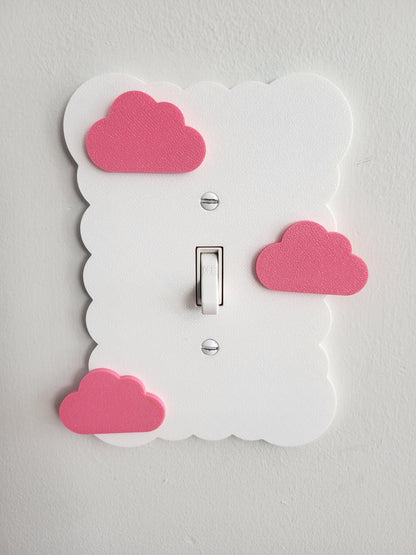 Cloudy Light Switch Cover With Clouds, Scalloped Wall Plate, Unique Switch, For Kids Room, Wavy Switch Cover, Cloud Rocker Switch, Baby Shower Gift
