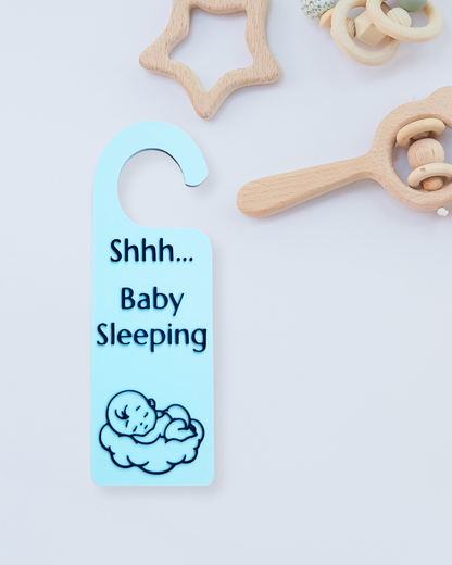 Shhh Baby Sleeping Door Sign (Baby Boy)