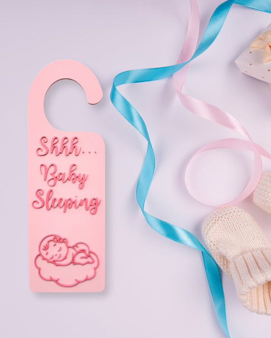 Shhh Baby Sleeping Door Sign (Baby Girl)
